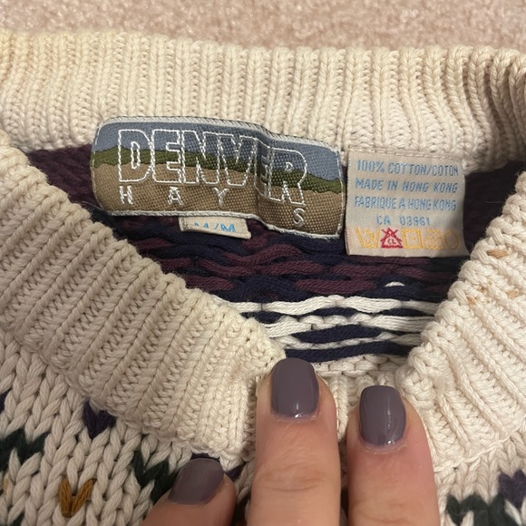 Denver Hays Vintage Knit Sweater Men’s Medium - Made in Hong Kong - Picture 2 of 8